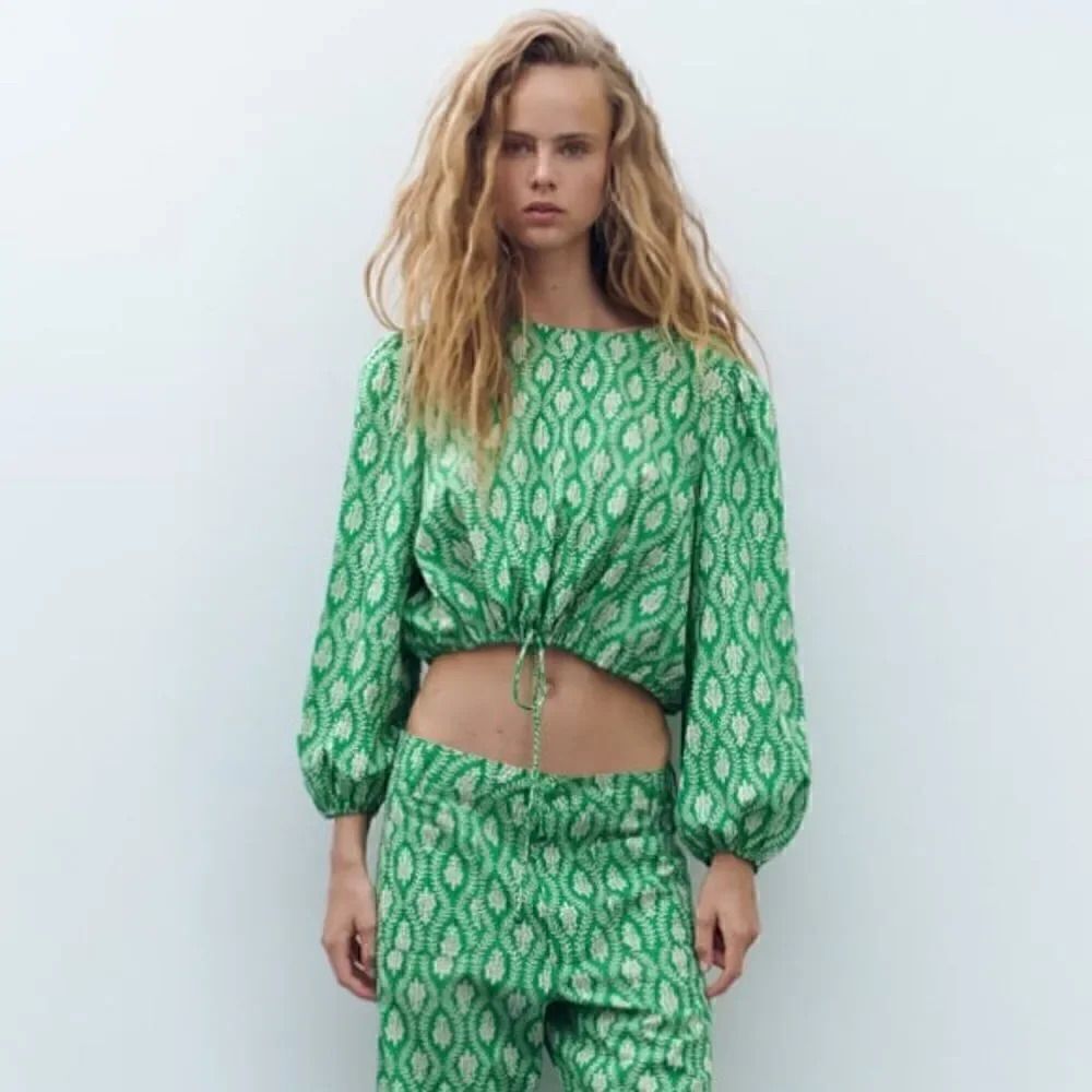 ZARA PRINTED COTTON TOP - Picture 3 of 8